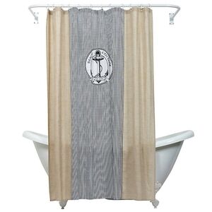 India Ink Beach Anchor Cottage Shower curtain